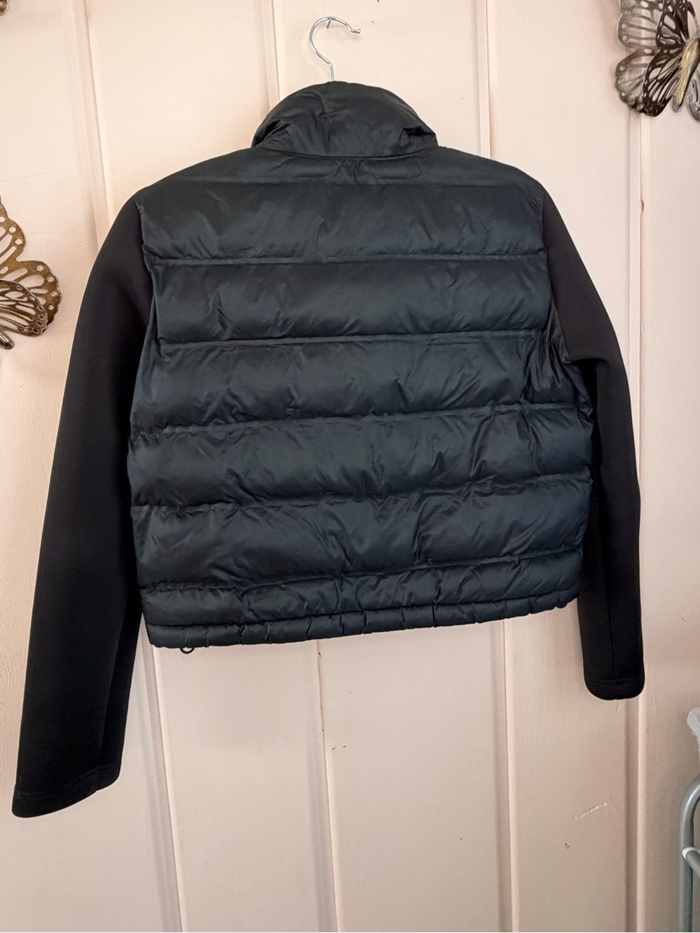 ZARA Black Women's Hybrid Puffer Jacket with Knit Sleeves szXS - Picture 4 of 4